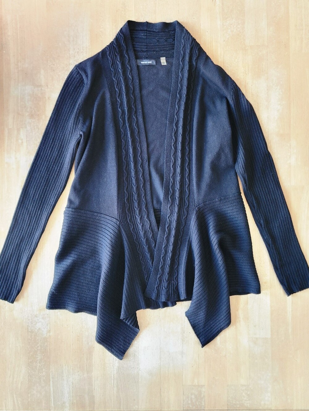 Classic Open-Front Black Women’s Sweater Cardigan